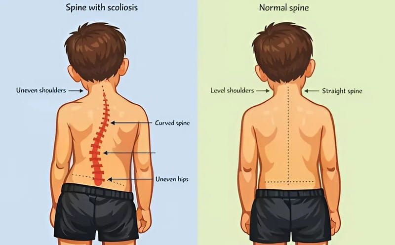 cong vẹo cột sống ở trẻ