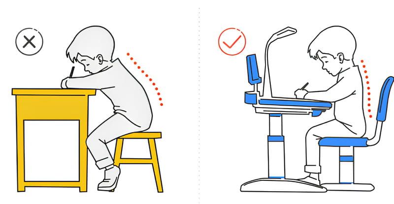 Hướng dẫn cách ngồi học đúng tư thế chuẩn khoa học cho học sinh