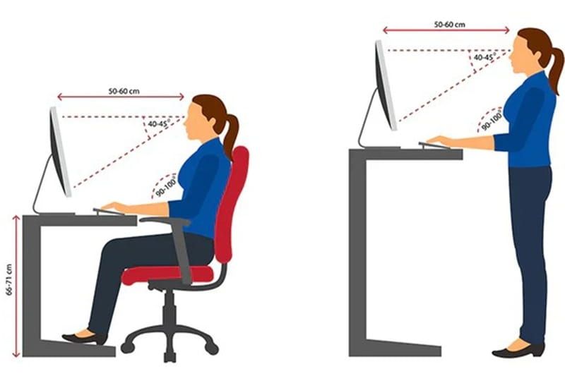 Điều chỉnh bàn ghế để ngồi đúng tư thế